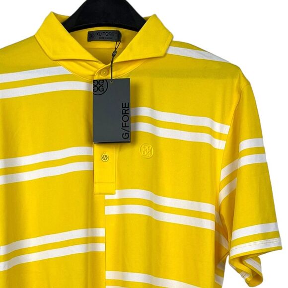 G/FORE | Shirts | New Gfore G4 Mens M Offset Stripe Spread Collar Tech ...